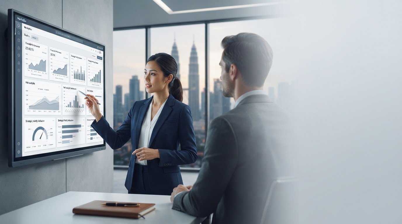 Merittallor dashboard environment representing real-time cash and liquidity analysis for business owners
